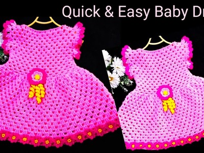 Crochet baby frock sweater cardigan for 1 to 2 years baby girl