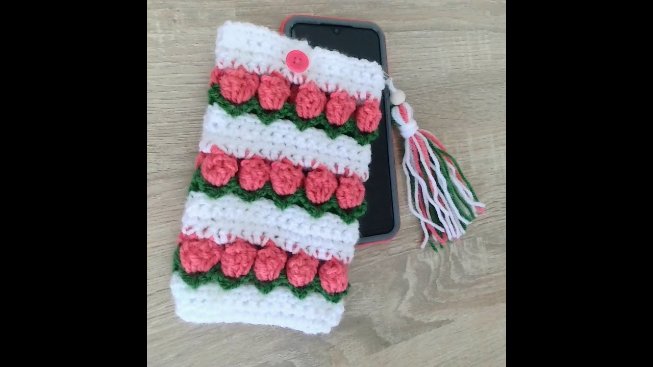 Pochette pour portable au crochet