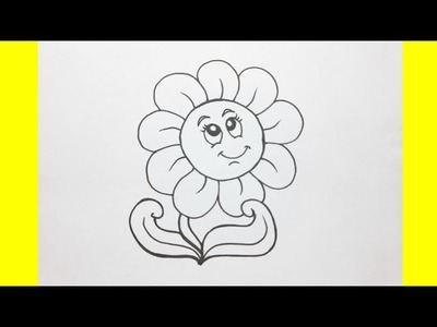 Dessin facile | apprendre à dessiner une fleur facilement | dessin kawaii | dessins facile a faire