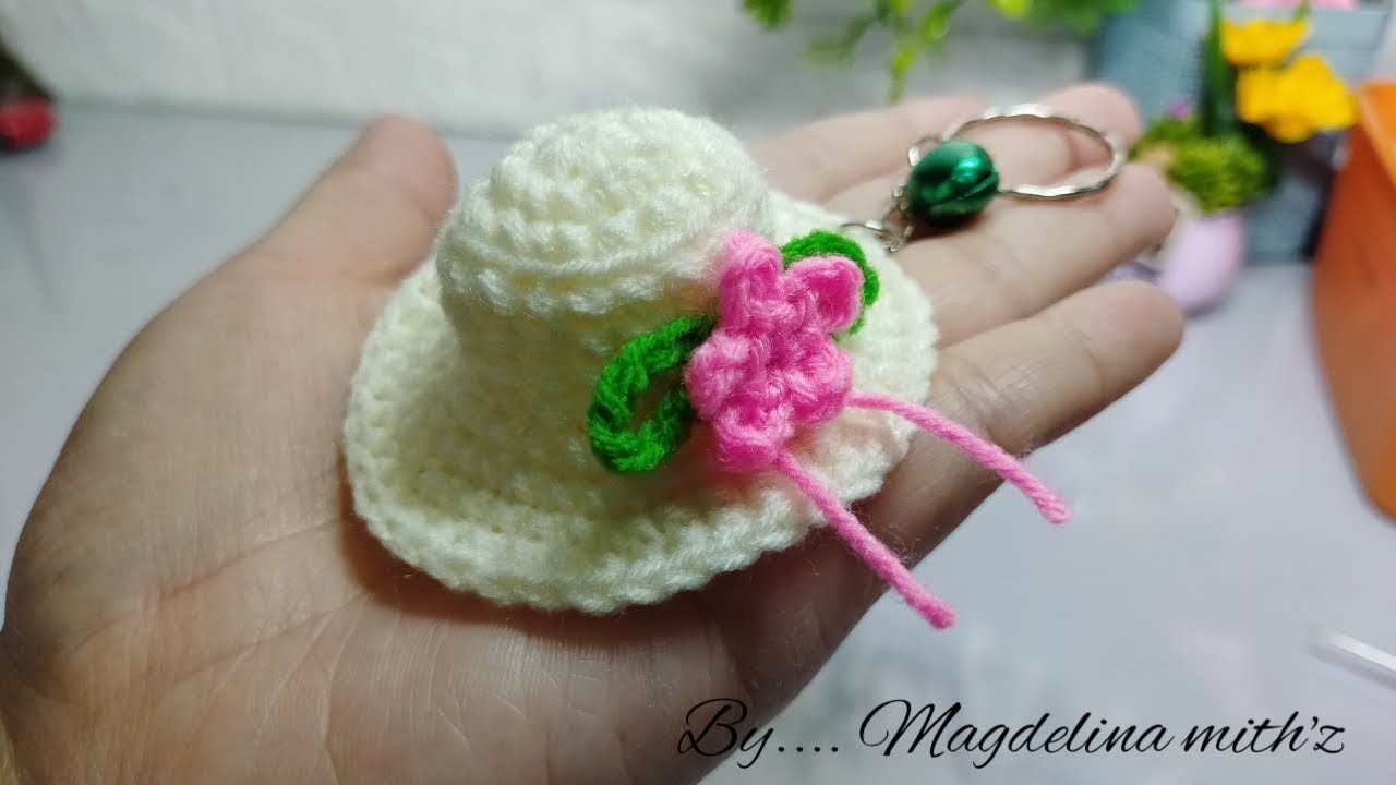 Crochet keychain hat