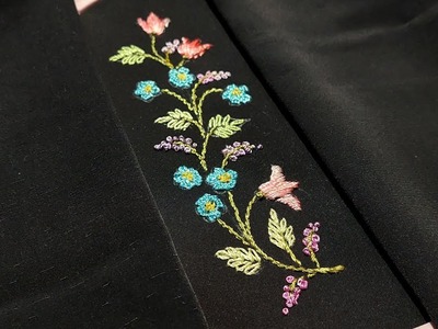Floral Silk border line - Border Embroidery - Floral richness