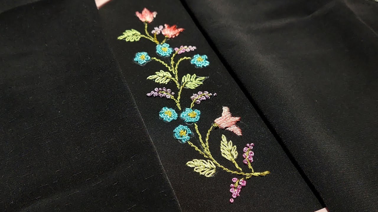 Floral Silk border line - Border Embroidery - Floral richness