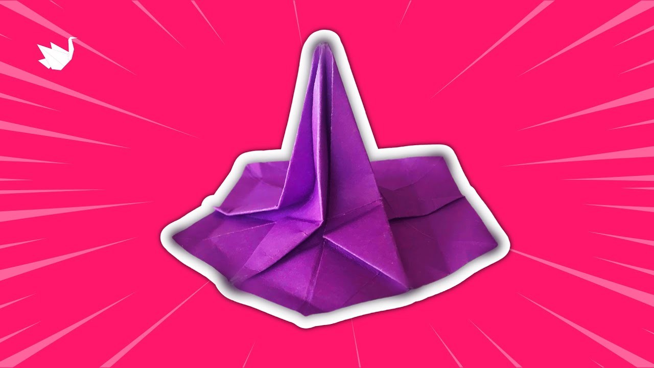 Origami chapeau de sorcière 3D : pliage Halloween (Tuto)