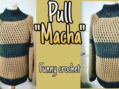 Le pull "Macha" brides croisées @FunnyCrochet #crochet