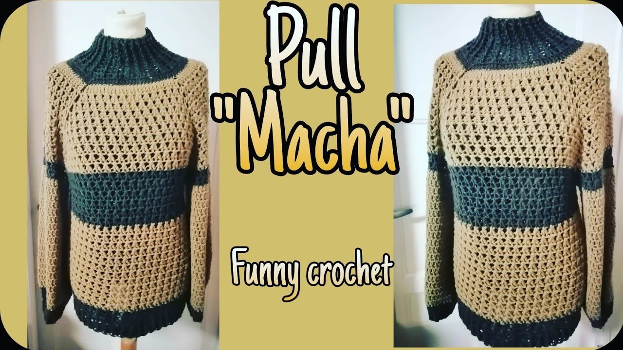 Le pull "Macha" brides croisées @FunnyCrochet #crochet