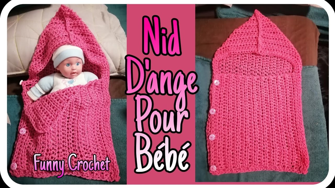 Nid D'ange pour bébé ❤️ @FunnyCrochet #crochet #bébé