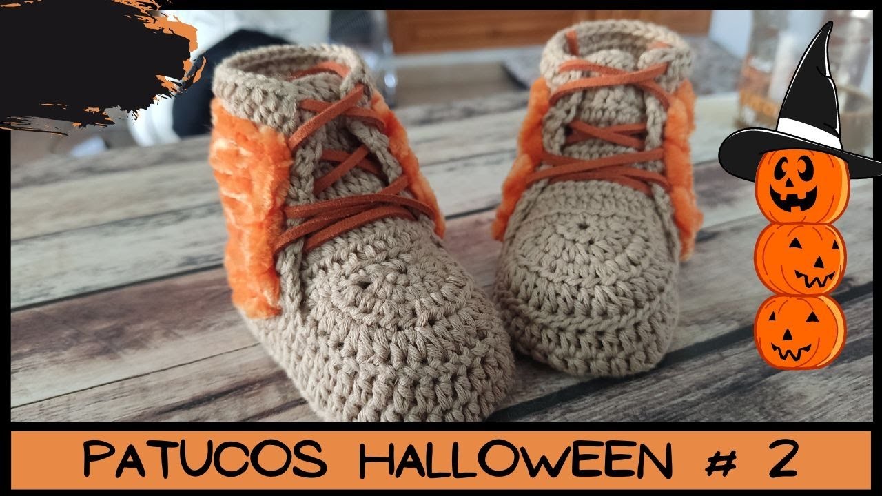 ???? Botas Halloween a Crochet  para bebé. Crochet Halloween boots for baby