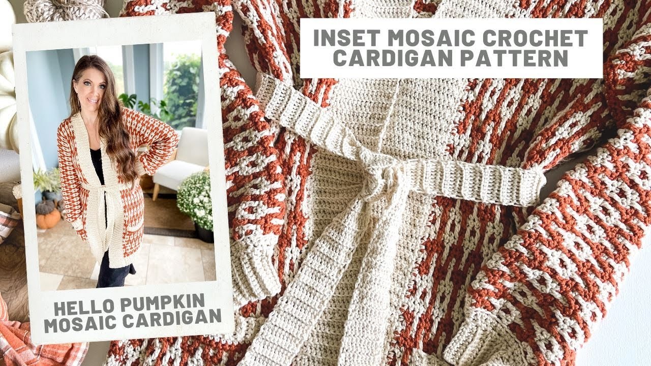 Hello Pumpkin Mosaic Cardigan Crochet Pattern
