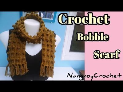 Crochet​ bobble​ scarf​#ผ้าพันคอลายบับเบิ้ล#bobble​scarf​#scarf​Crochet​#nangnoy​crochet​