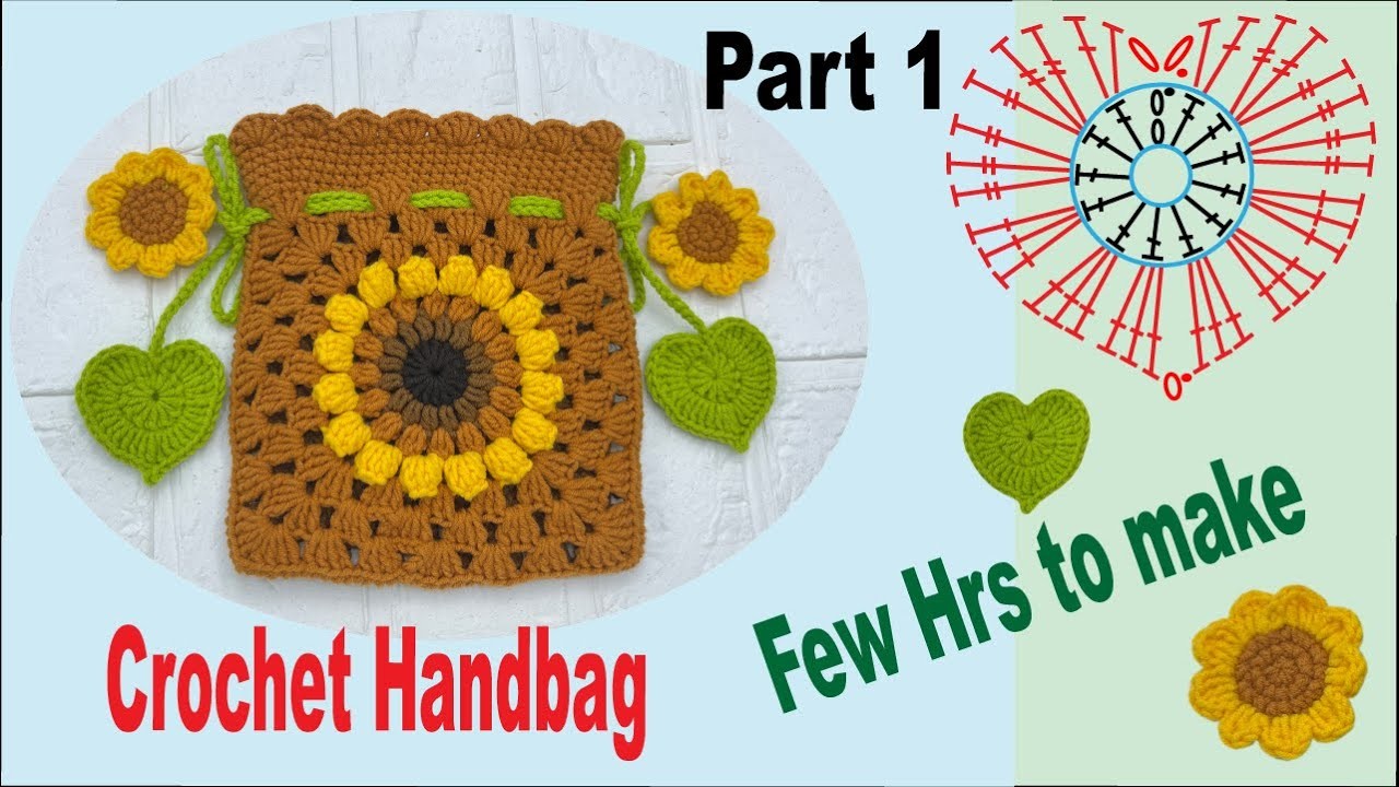 KnitLove HK.Knit.Crochet.How to.Flower.DIY.Handbag[Part 1].かぎ針編み.짜다.क्रोशै.棒針.鈎針.心形葉子.花.索帶包[第一部分].4K