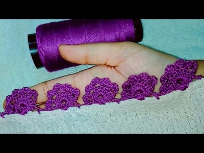 Crochet : How to make crochet lace design.কুশিকাটার লেইস