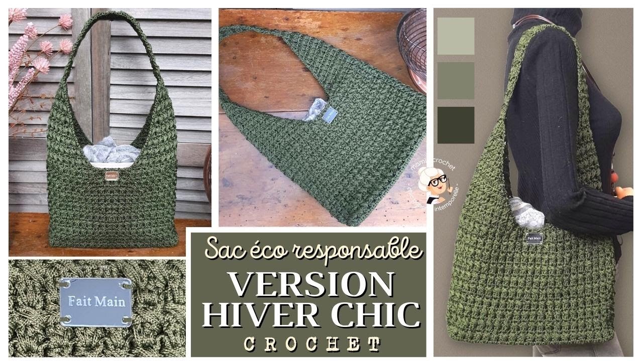 ???? SAC ECO-RESPONSABLE CHIC VERSION HIVER CROCHET ???? TUTO pas a pas @Mamie Crochet