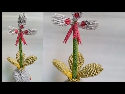 Origami 3d flower plant (1097 pieces)#ourorigami #3dorigami #origamiflower