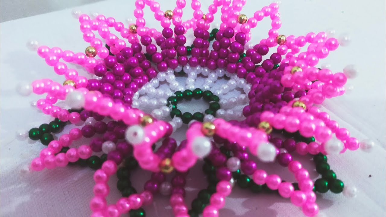 मोत्याचे कमळाचे फूल Beads Lotus