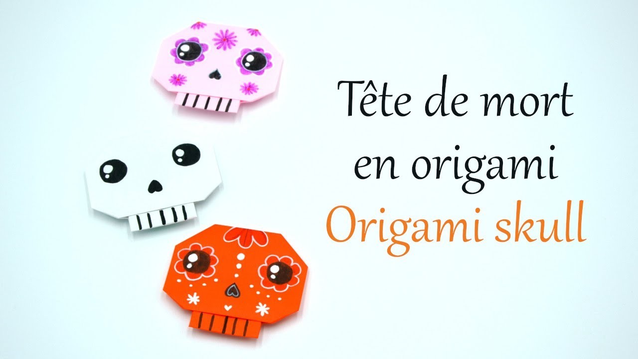 Tuto #26 : tête de mort d'Halloween en origami - Halloween origami skull