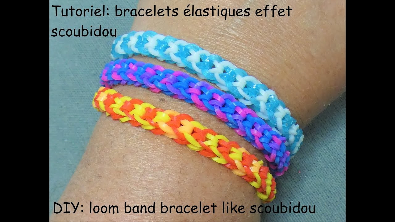 Tutoriel: bracelets élastiques effet scoubidou (DIY: loom band bracelets like scoubidou)