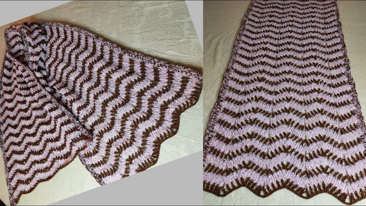 ZİGZAK ŞAL TÜM DETAYLARIYLA. Crochet zigzag shawl pattern.