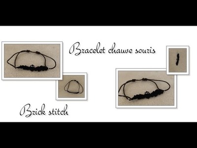 Faire un bracelet avec un motif "chauve souris " réalisé avec la technique du brickstitch