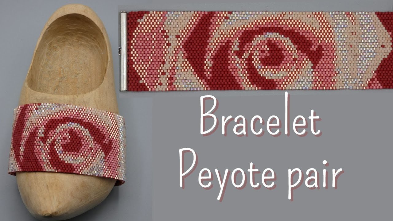 Tuto Kit DIY pour créer un bracelet en peyote, tuto 3.7 peyote motif rose macro