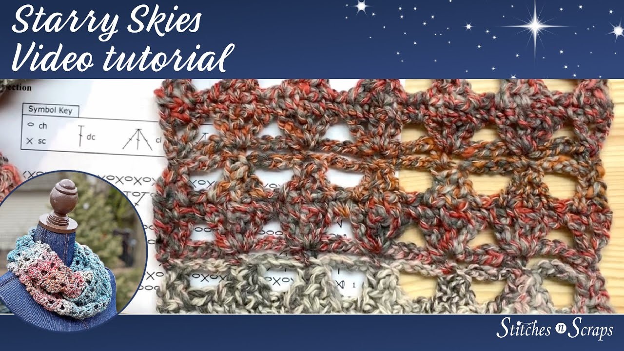 Starry Skies Crochet Scarf or Cowl