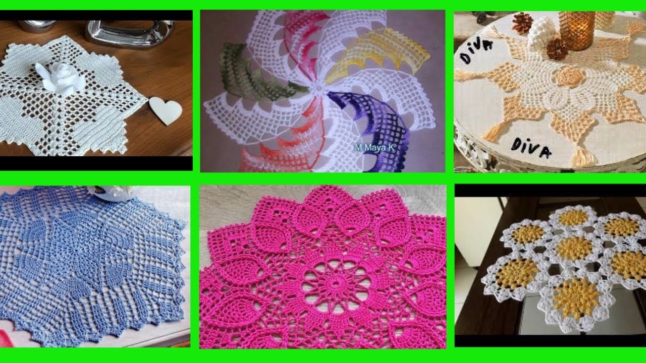 Woolen design.crochet Thalposh Crochet Tablemat.matक्रोसिया थालपोशwoolen rumal.crosia design.Crochet