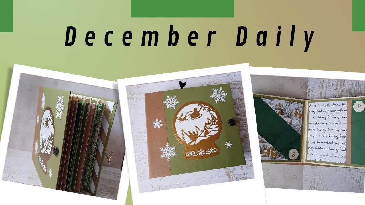 December daily ou album de Noel avec chutes de papier (vert et kraft)