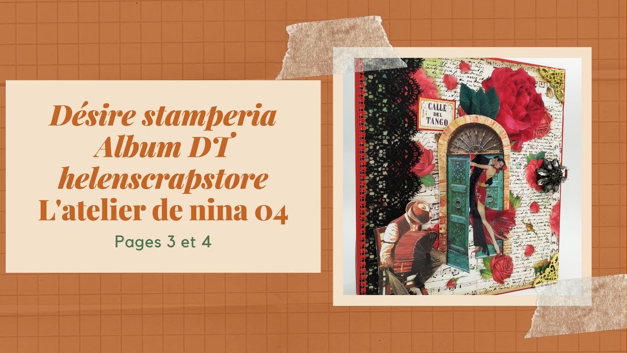 Album Désire : Les pages 3 et 4 DT Helenscrapstore #scrapbooking #stamperia  @Stamperia