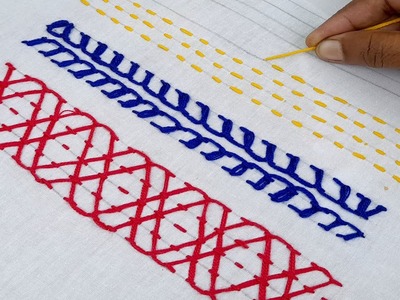 Hand Embroidery, Nakshi Katha Border Line Embroidery - baby katha design