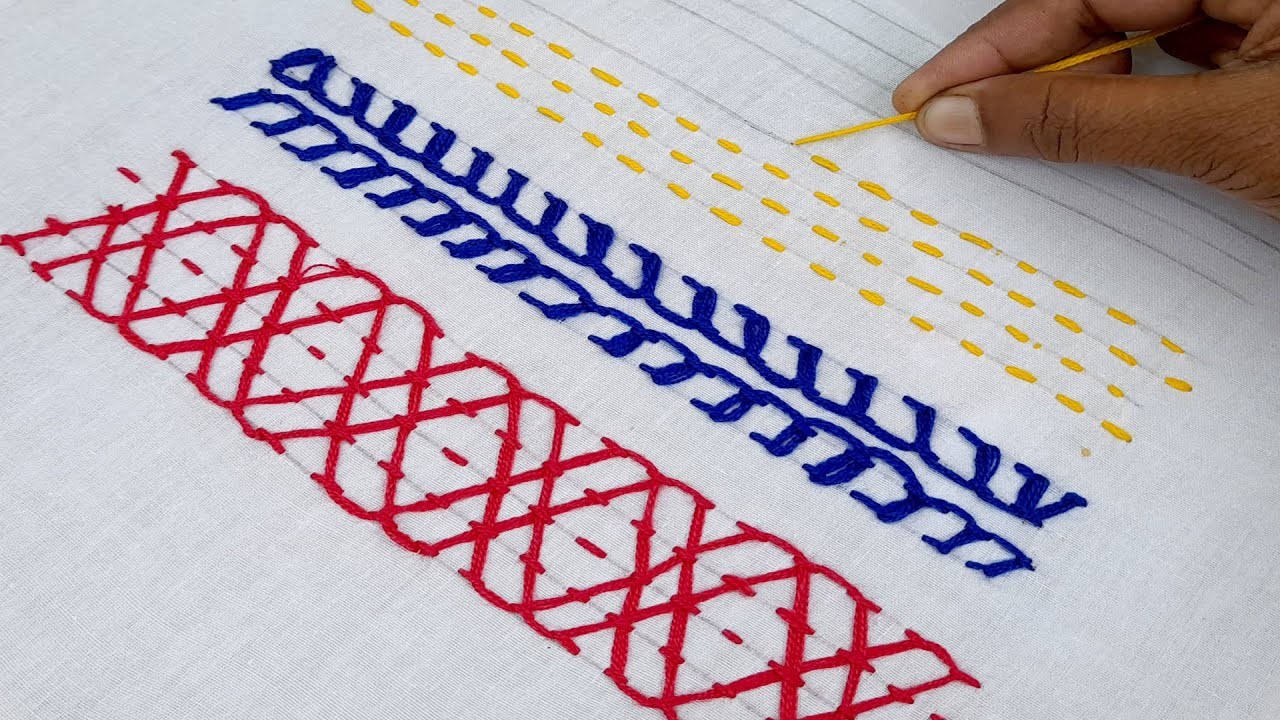 Hand Embroidery, Nakshi Katha Border Line Embroidery - baby katha design