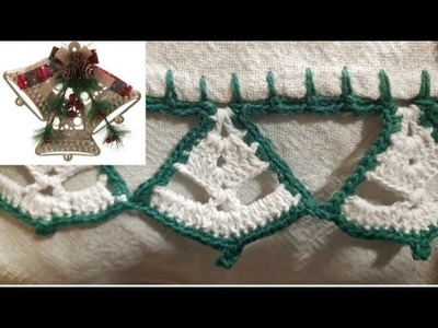 #natal sinos de croche Para pano de pratos