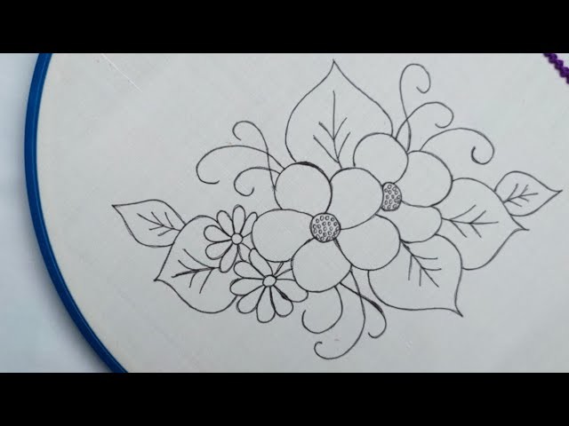 Simple flower design hand embroidery - Basic stitches - Hand embroidery designs - হাতের সূচিকর্ম সহজ