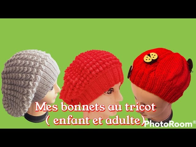 Tuto béret facile au tricot taille enfant (2-3-4 ans) tricoter un bonnet au tricot enfant 1.2.
