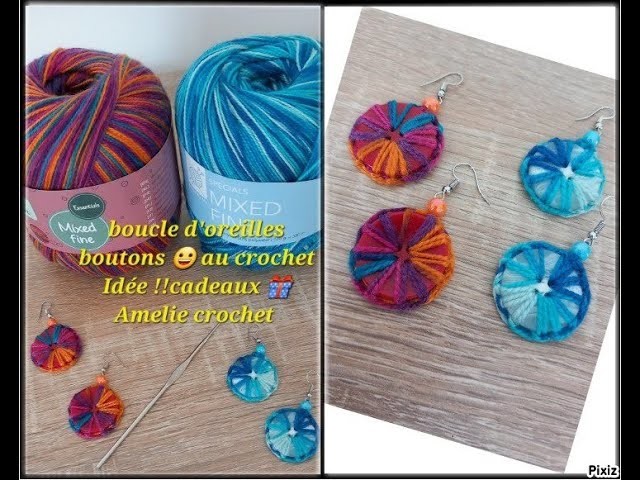 Boucle d'oreilles boutons au crochet