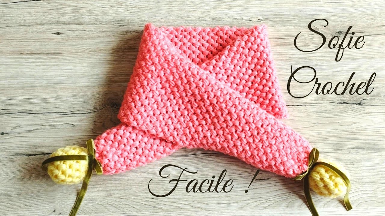@sofieleacrochetbyasmatemna4228 Écharpe au point perle & pompon au crochet