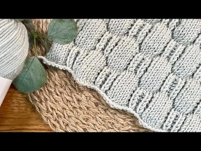 ???? Faites vite un plaid avec ce magnifique point de tricot! #вязание #knit #knitting #вязаниекрючком