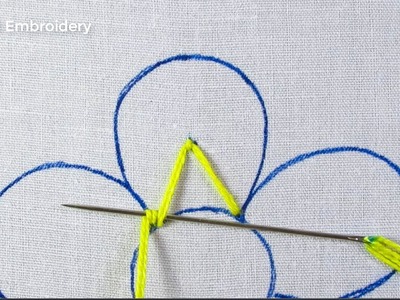 Modern Hand Embroidery Amazing New Fantasy Flower Design Trellis Stitch Needle Work Easy Sewing Tuto