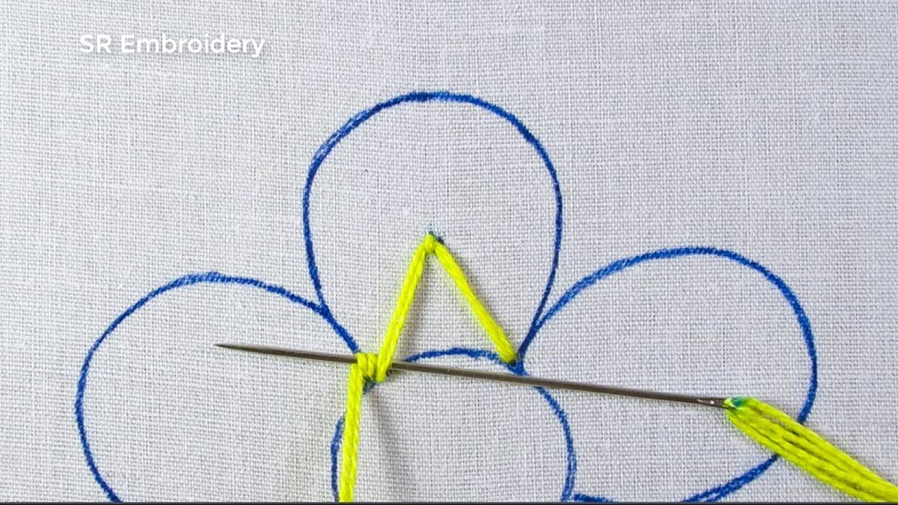 Modern Hand Embroidery Amazing New Fantasy Flower Design Trellis Stitch Needle Work Easy Sewing Tuto