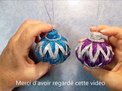 ????Tuto boule de Noël en mousse pailletée ????