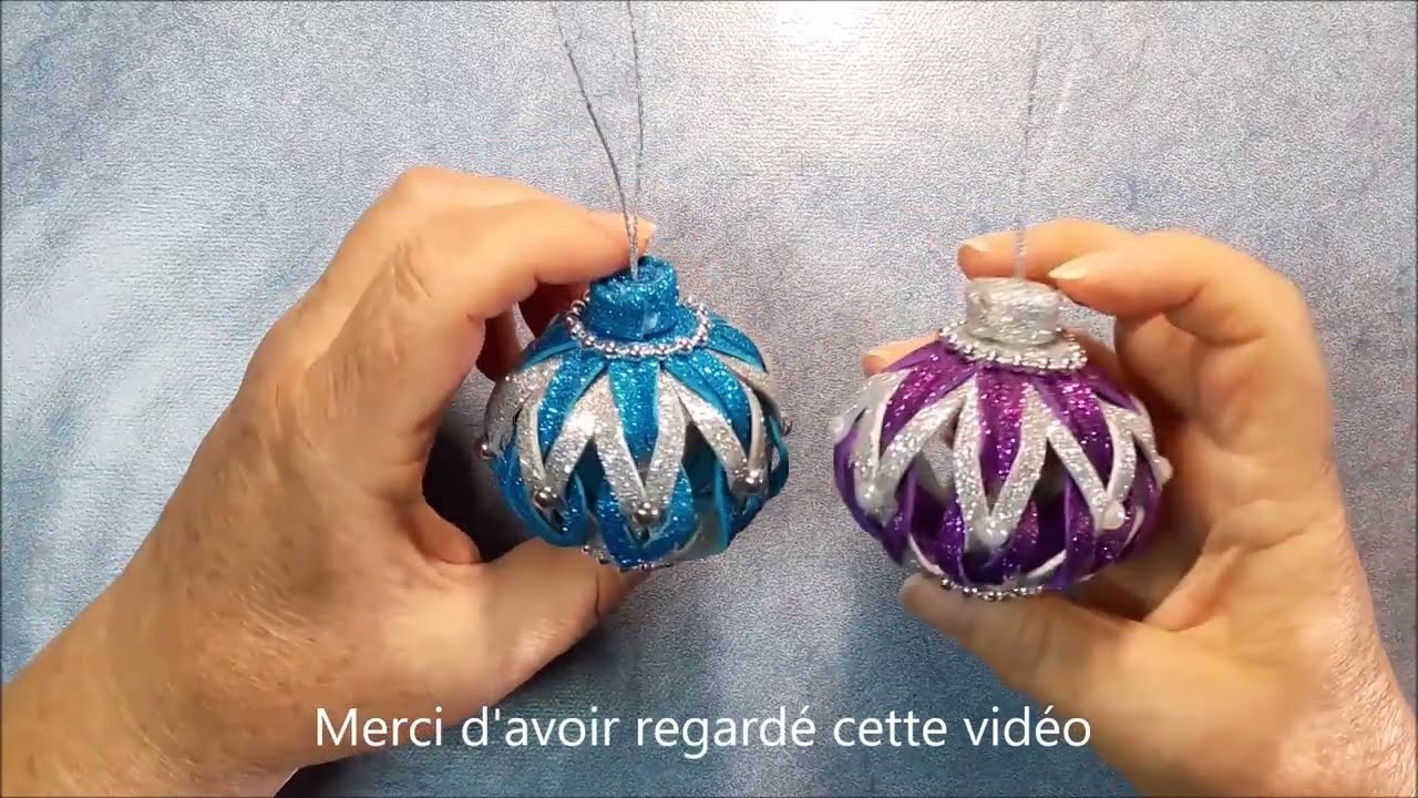 ????Tuto boule de Noël en mousse pailletée ????