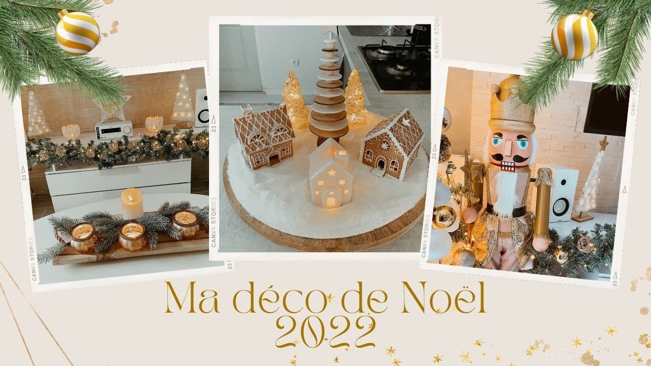 Ma Déco de Noel 2022 Cocooning en Blanc et Doré????Christmas décor White Gold ????