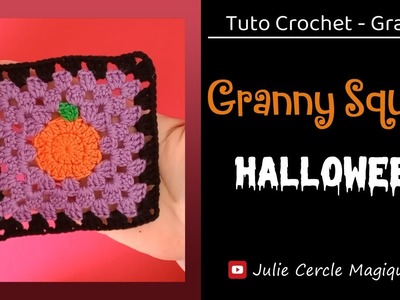 ???? Tuto Halloween : Carré citrouille au crochet. granny square pumpkin ????