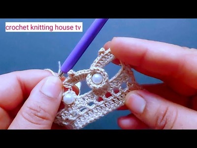 Comment faire une bordure au crochet avec perles facile et élégante| bordure crochet