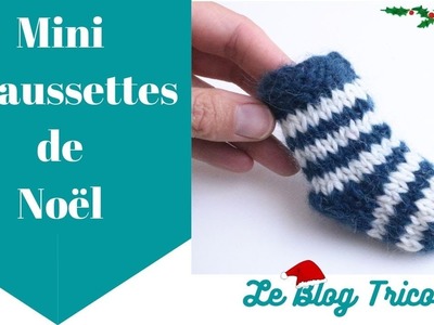 Mini Chaussette de Noël FACILE - Tricot aiguilles droites