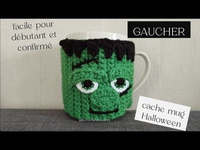 GAUCHER Halloween mug crochet, adapté débutant