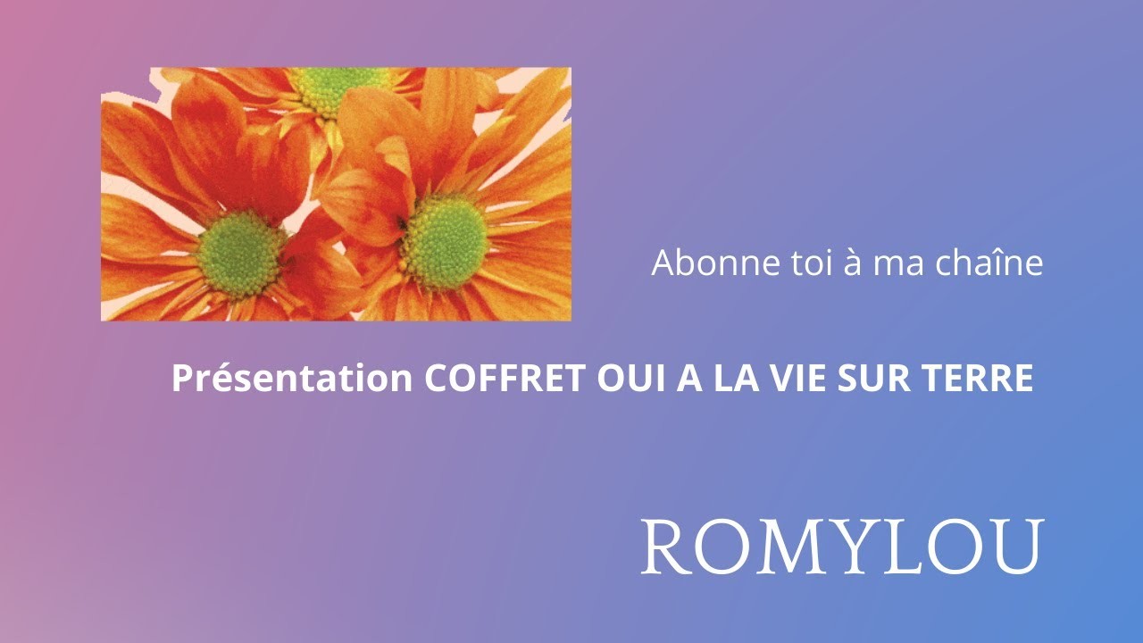 Présentation DU COFFRET OUI A LA VIE SUR TERRE #romylou