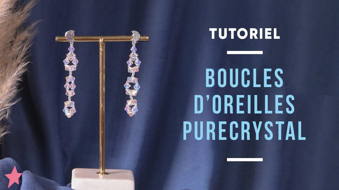 TUTO | Boucles d'oreilles pendantes perles toupies cristal - PureCrystal