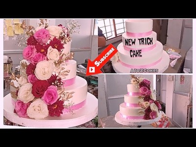 Cake kaise banaye designing | Top cake eggless cake ???? | New design cake | New trick Cake ????