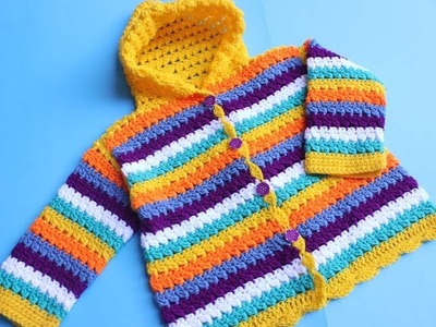 Crochet Baby Girls Hoodie Coat Jacket.Beautiful Baby Hoodie Cardigan Baby Hoodie Shrug (PART-2)