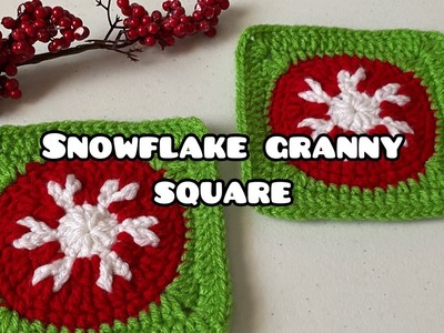 Crochet Snowflake Granny Square Tutorial#94