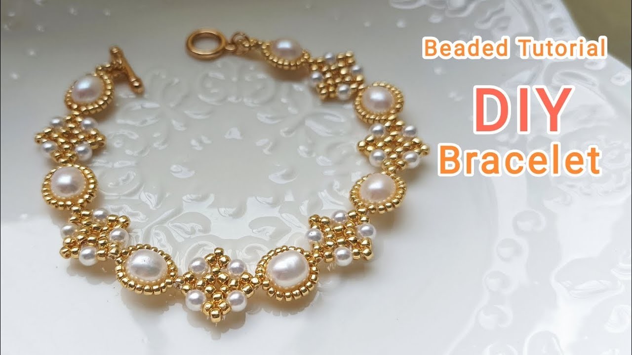 DIY Beaded Bracelet Tutorial 串珠教程 串珠手鍊 串珠珍珠手链